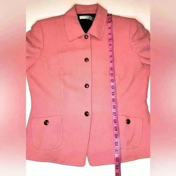 Tahari Arthur Levine Womens Coral Pink Jacket Petite Size 10P - Picture 9 of 9